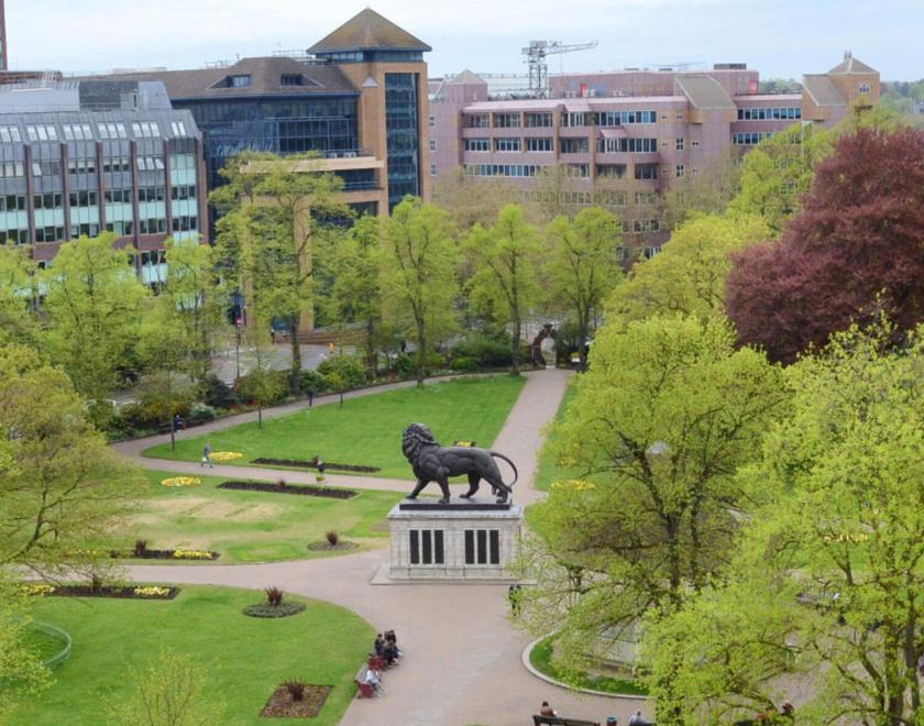 Aerial view of Forbury Gardens
